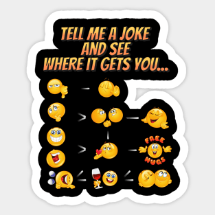 Tell me a joke and see where it gets you? Smiley emoji Sticker